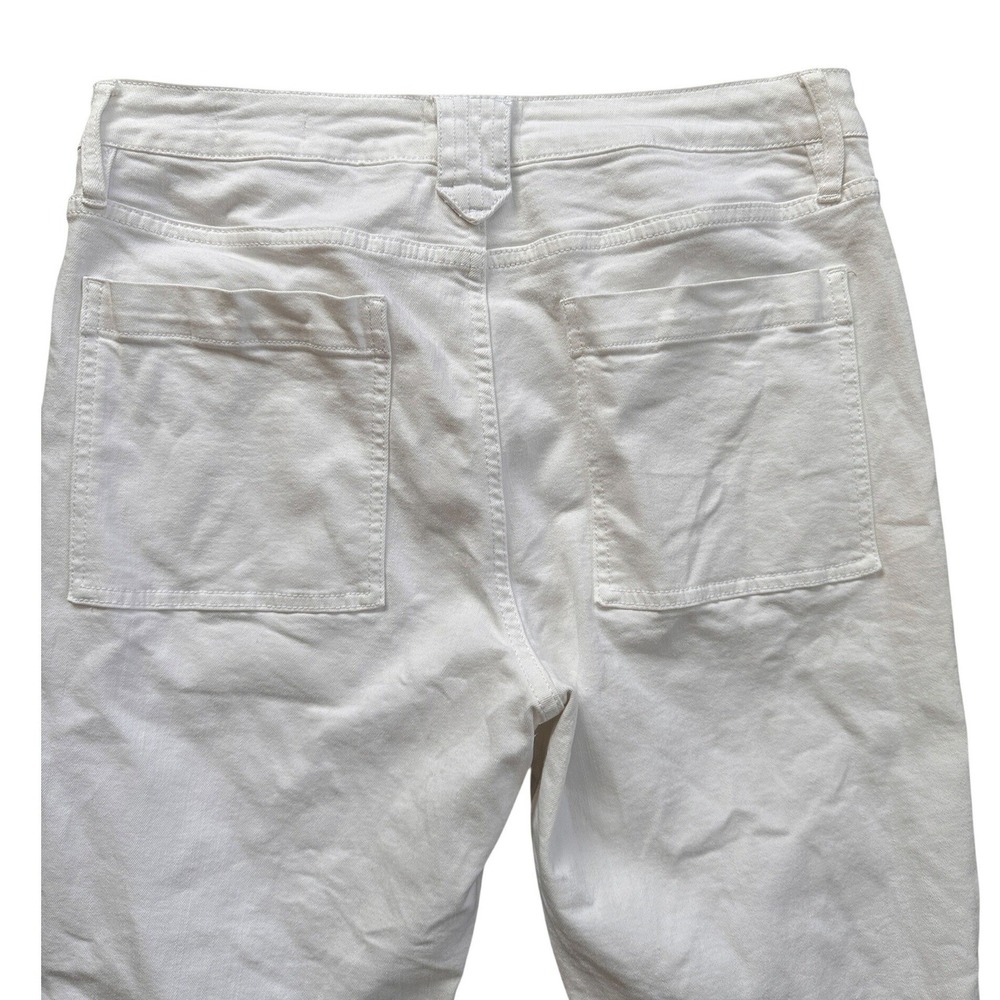 FRAME Le Crop Mini Boot Wmn 30 White Blanc Utility Patch Pocket Jeans Excellent - Picture 4 of 8